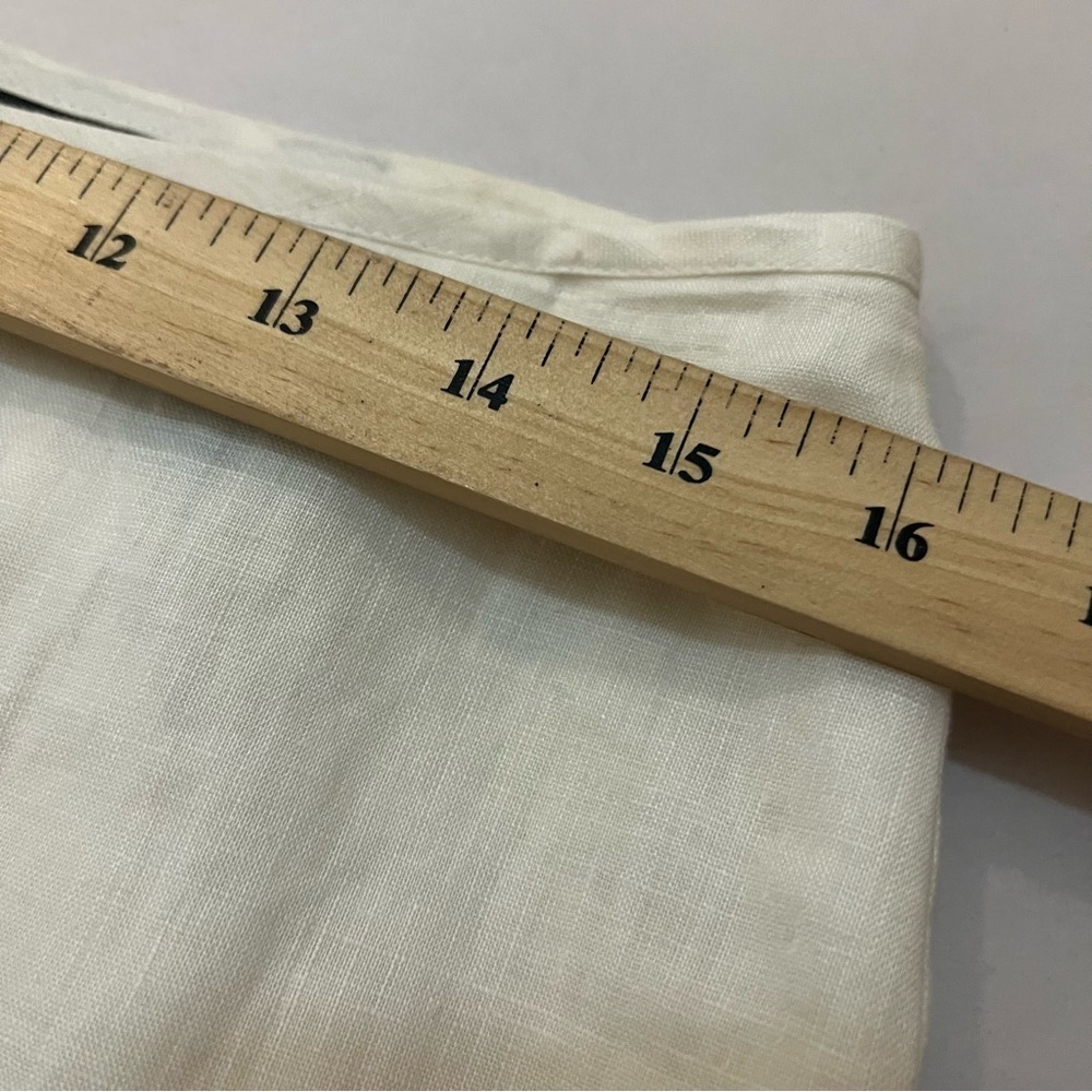 Mexx White Linen Pencil Skirt Knee-Length with Chiffon Hem Trim - Picture 3 of 4